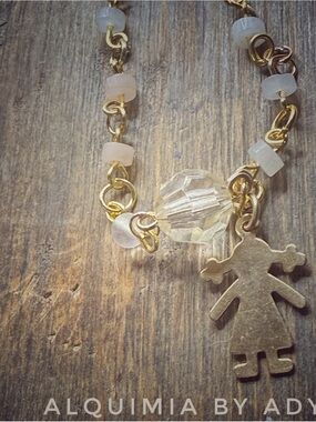 Pink Quartz Bracelet — Gold Wire Handmade